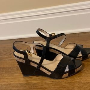 Prada wedge sandals  Like New in Black size 40